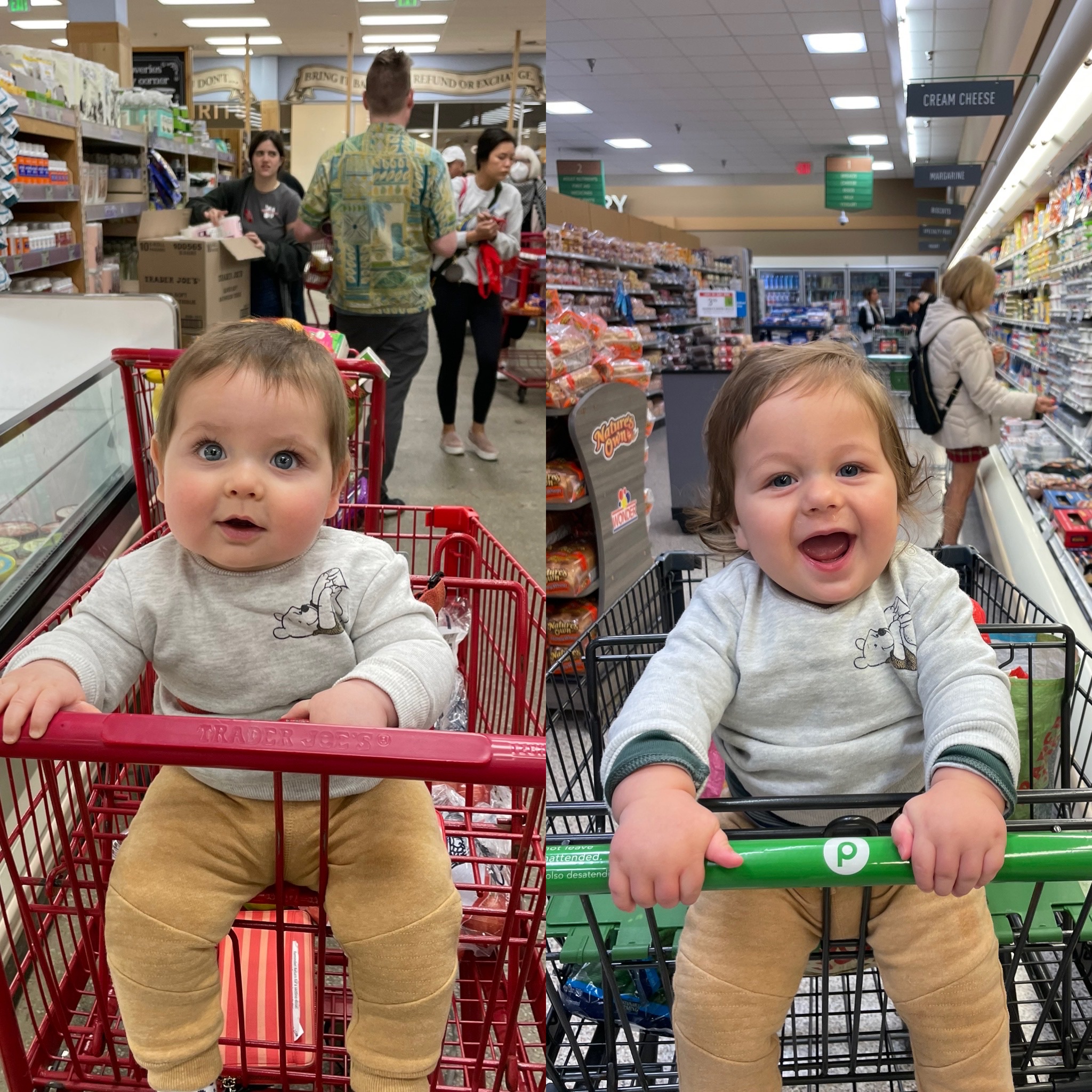 Baby in shopping cart